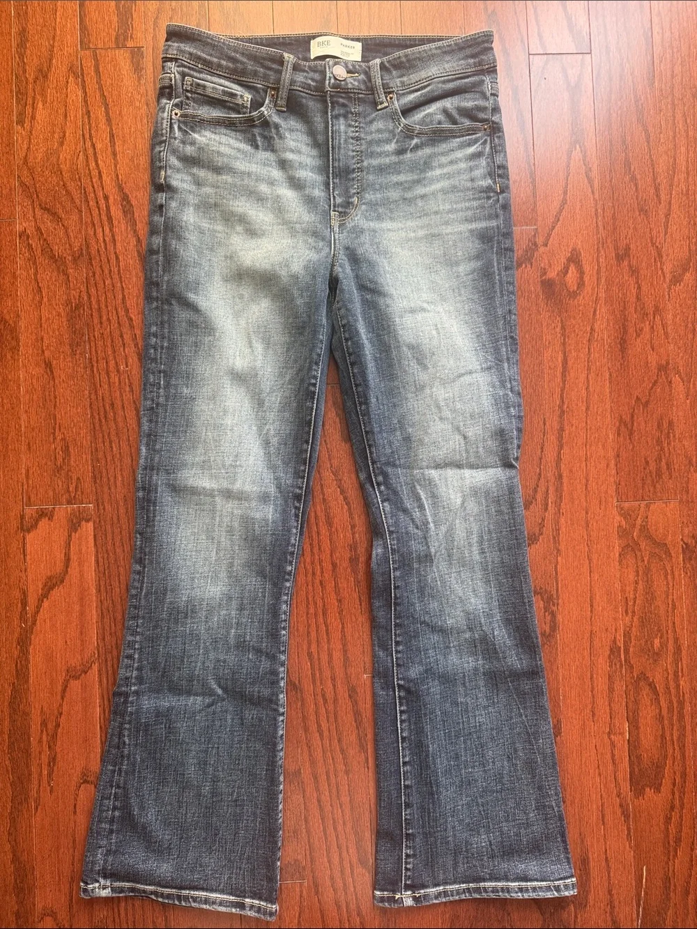 BKE Parker Universal Fit High Rise Bootcut Jeans Womens 28 x 29.5 Blue AXB923S